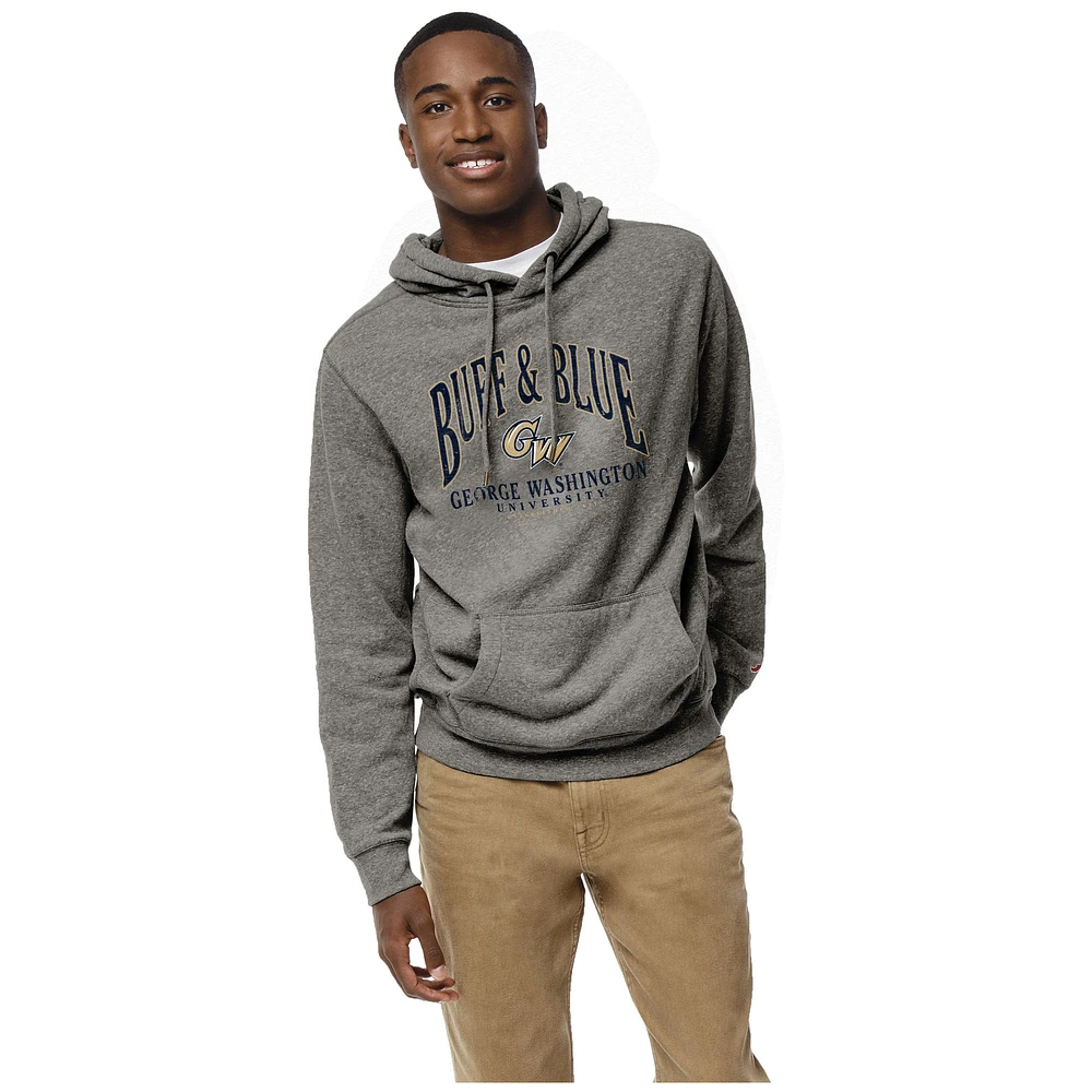 Men's League Collegiate Wear Heather Gray George Washington University Heritage Tri-Blend Pullover Hoodie