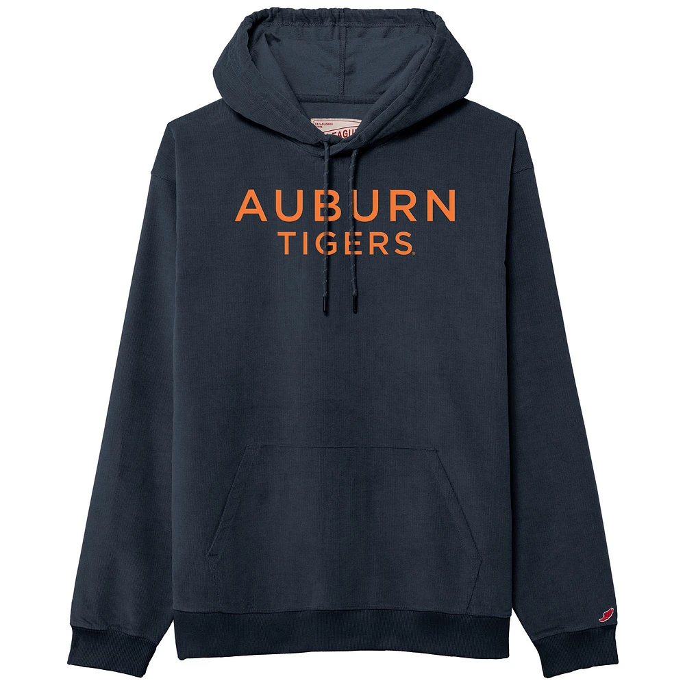 Men's League Collegiate Wear Navy Auburn Tigers Stretch Cord Pullover Hoodie