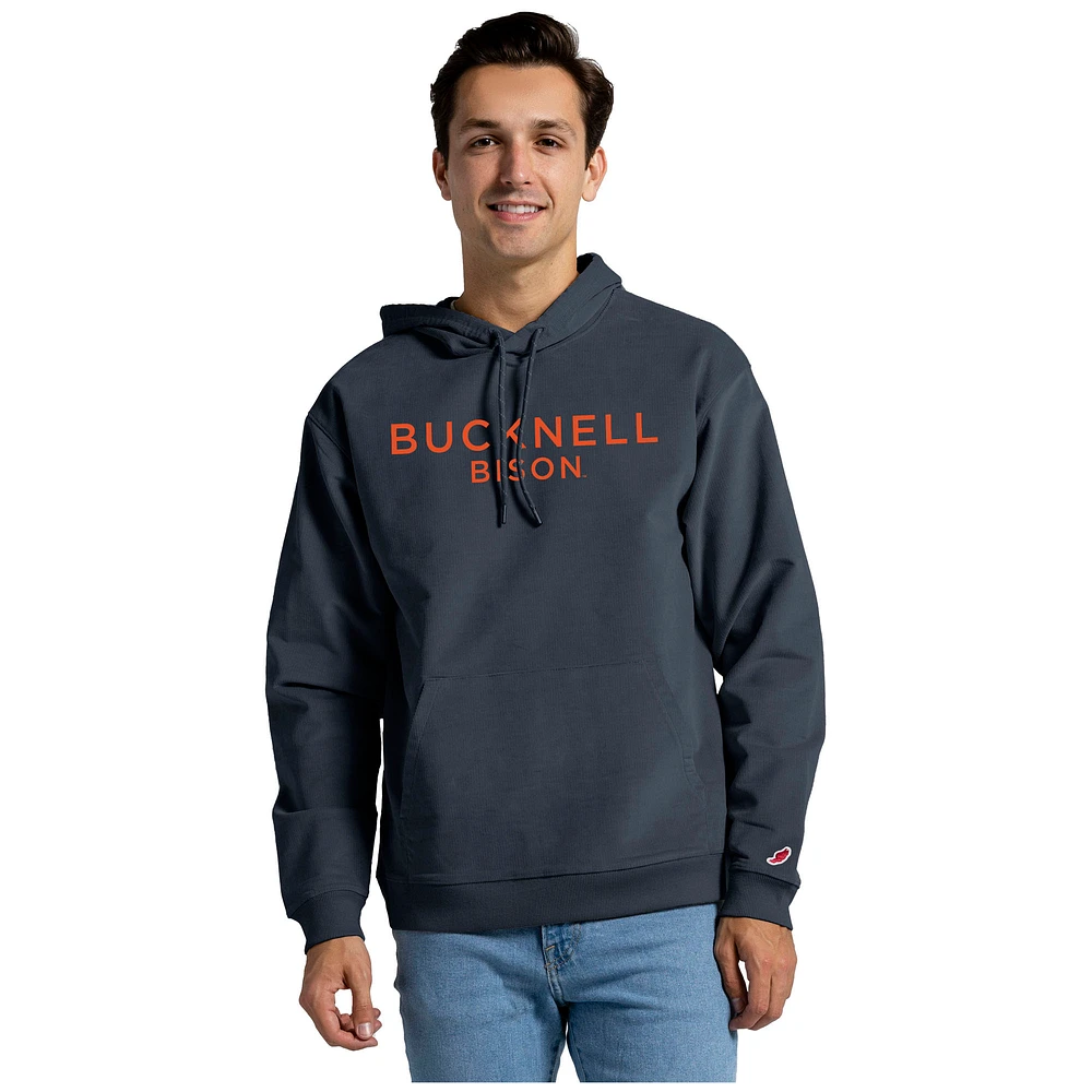 Men's League Collegiate Wear Navy Bucknell Bison Stretch Cord Pullover Hoodie