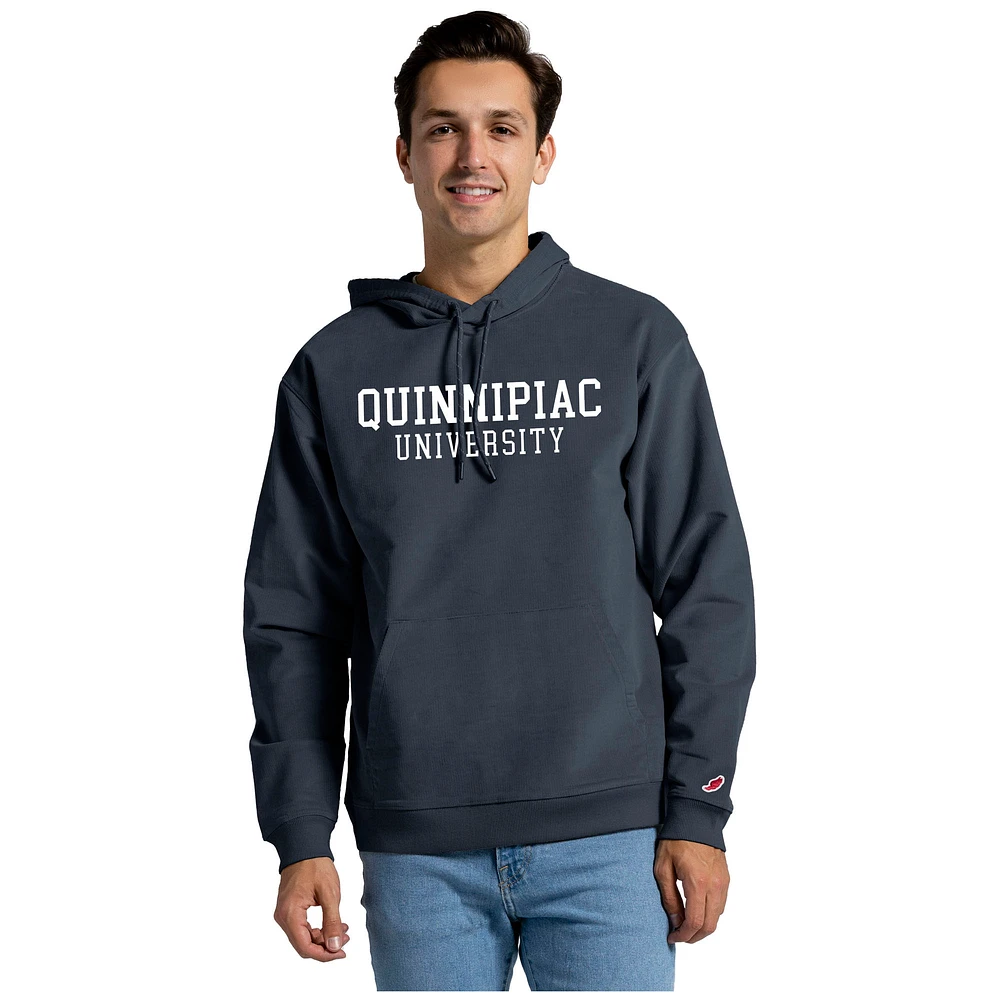 Men's League Collegiate Wear Navy Quinnipiac Bobcats Stretch Cord Pullover Hoodie