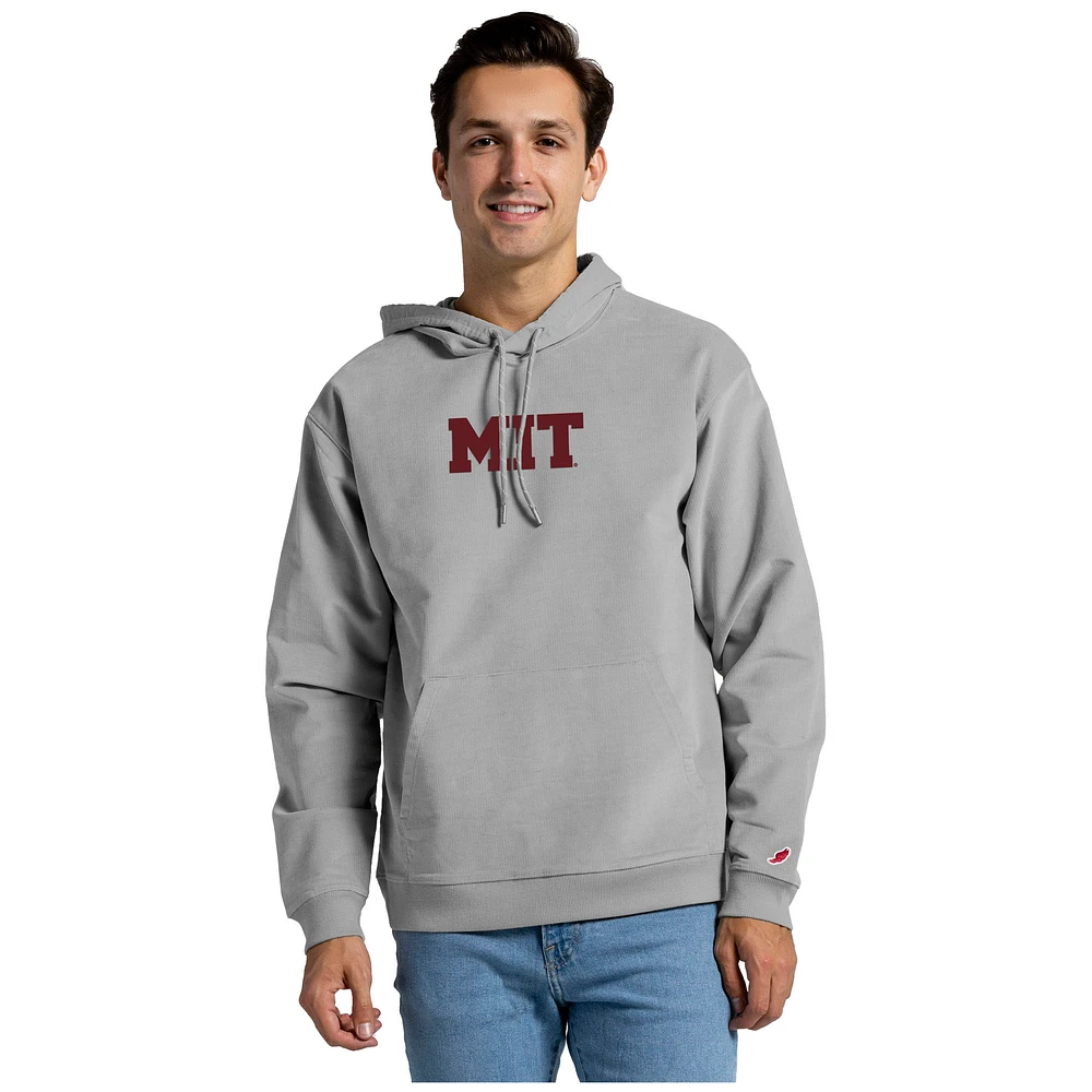 Men's League Collegiate Wear Gray MIT Engineers Stretch Cord Pullover Hoodie