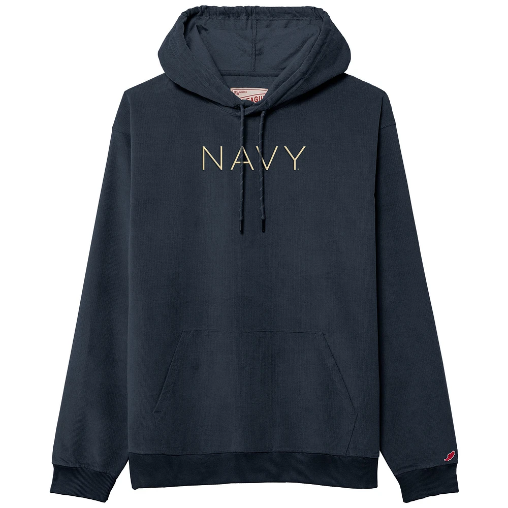 Men's League Collegiate Wear Navy Midshipmen Stretch Cord Pullover Hoodie