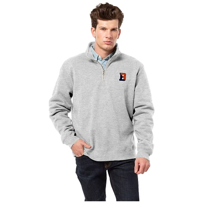 Men's League Collegiate Wear  Heather Gray Bucknell Bison Essentials Fleece 2.0 Quarter-Zip Jacket