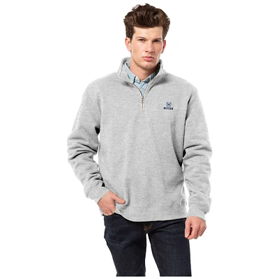 Men's League Collegiate Wear  Heather Gray Butler Bulldogs Essentials Fleece 2.0 Quarter-Zip Jacket