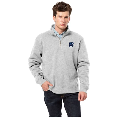 Men's League Collegiate Wear  Heather Gray Creighton Bluejays Essentials Fleece 2.0 Quarter-Zip Jacket