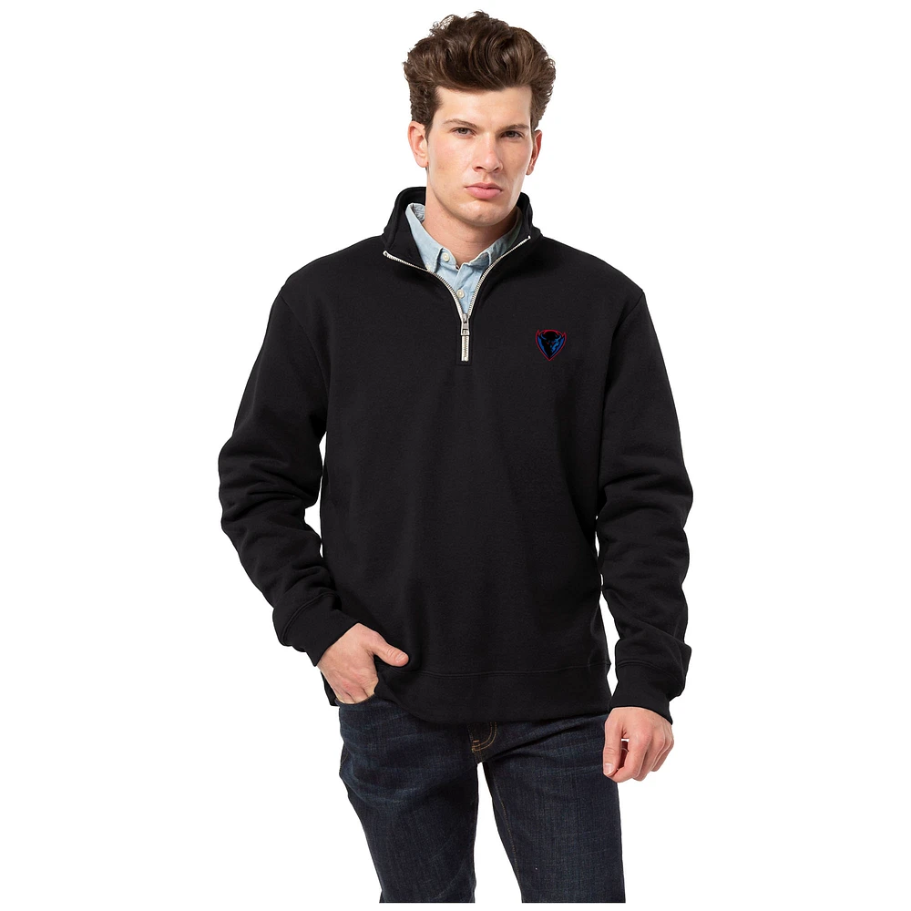 Men's League Collegiate Wear Black DePaul Blue Demons Essentials Fleece 2.0 Quarter-Zip Jacket