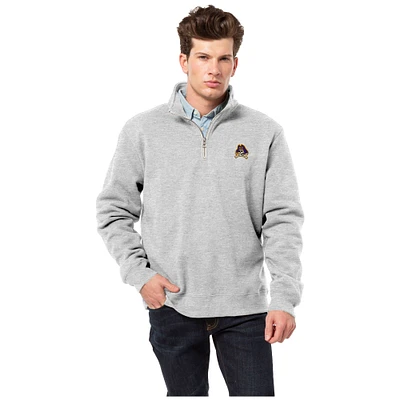 Men's League Collegiate Wear Heather Gray ECU Pirates Essentials Fleece 2.0 Quarter-Zip Jacket