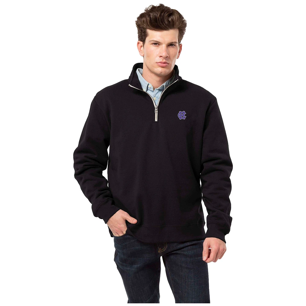 Men's League Collegiate Wear Black Holy Cross Crusaders Essentials Fleece 2.0 Quarter-Zip Jacket