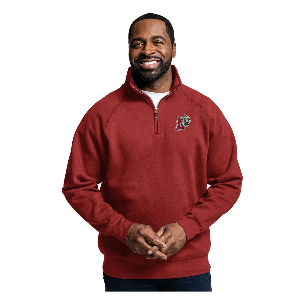 Men's League Collegiate Wear Maroon Lafayette College Leopards Essentials Fleece 2.0 Quarter-Zip Jacket