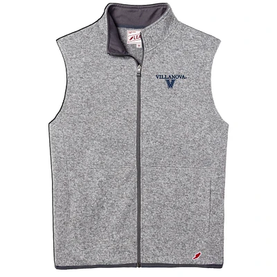 Men's League Collegiate Wear Heather Gray Villanova Wildcats Saranac Full-Zip Vest