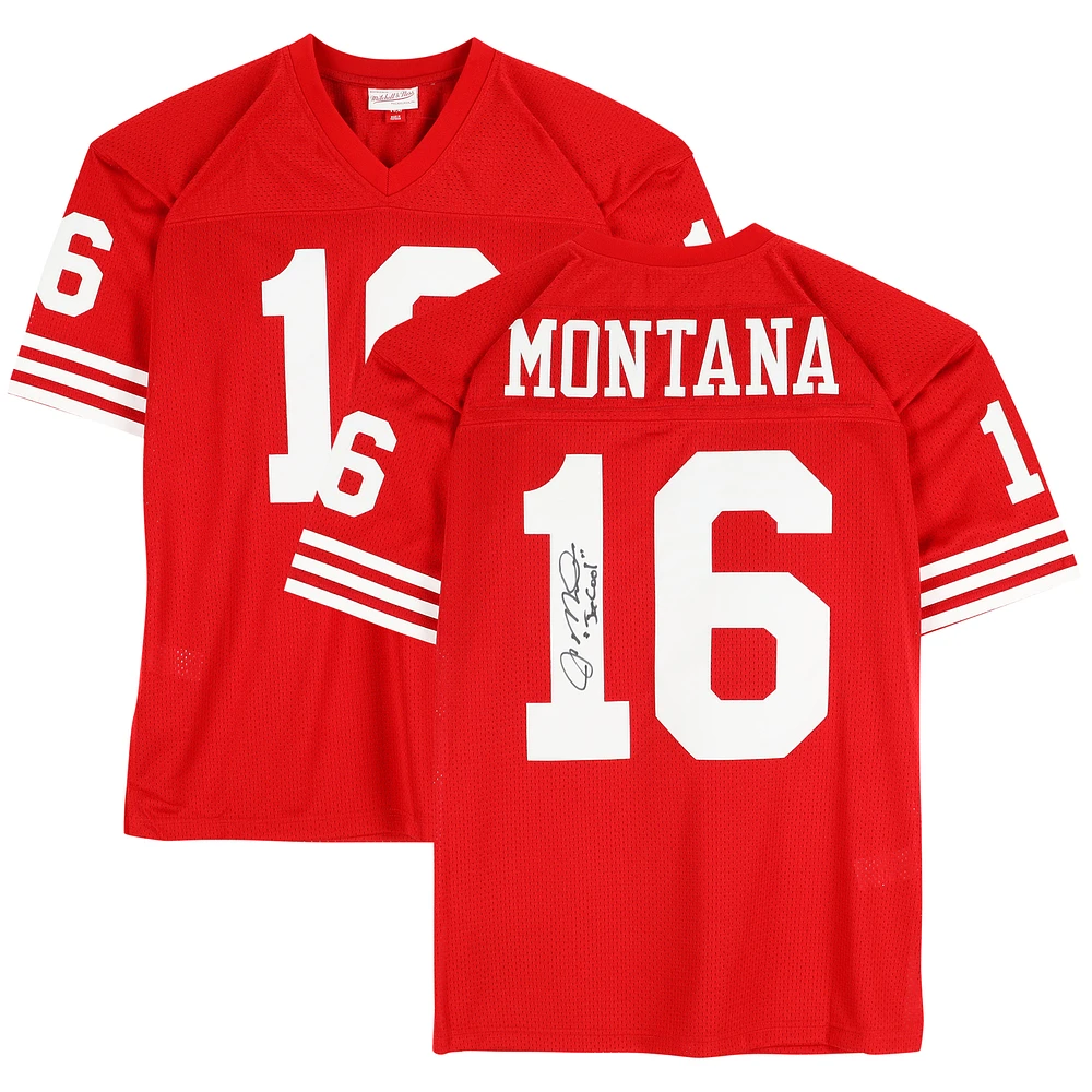 Joe Montana San Francisco 49ers Autographed Scarlet Mitchell & Ness Authentic Jersey with "Joe Cool" Inscription
