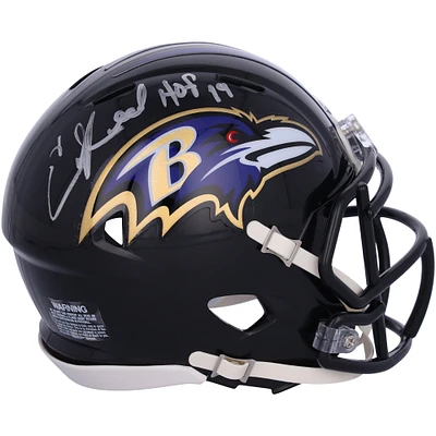 Ed Reed Baltimore Ravens Autographed Speed Mini Helmet with "HOF 19" Inscription