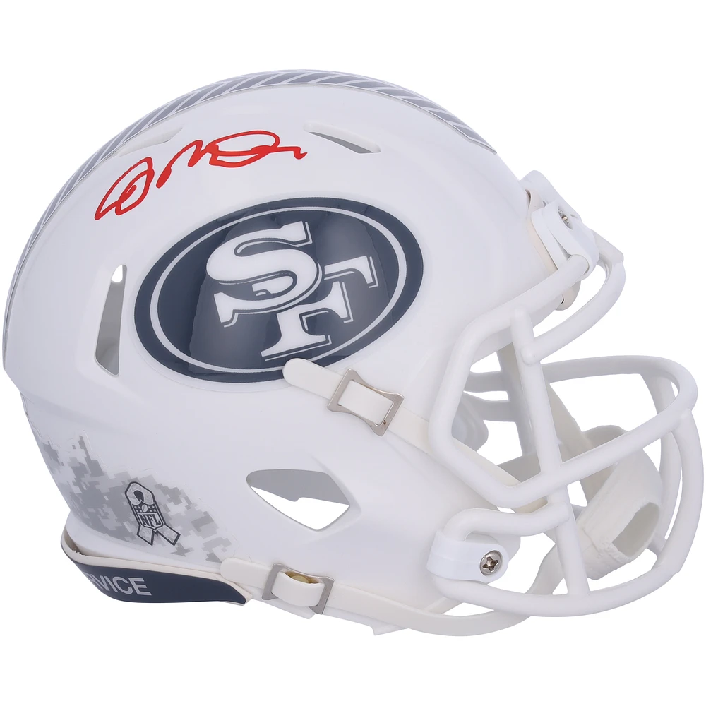Joe Montana San Francisco 49ers Autographed 2024 Salute to Service Speed Mini Helmet