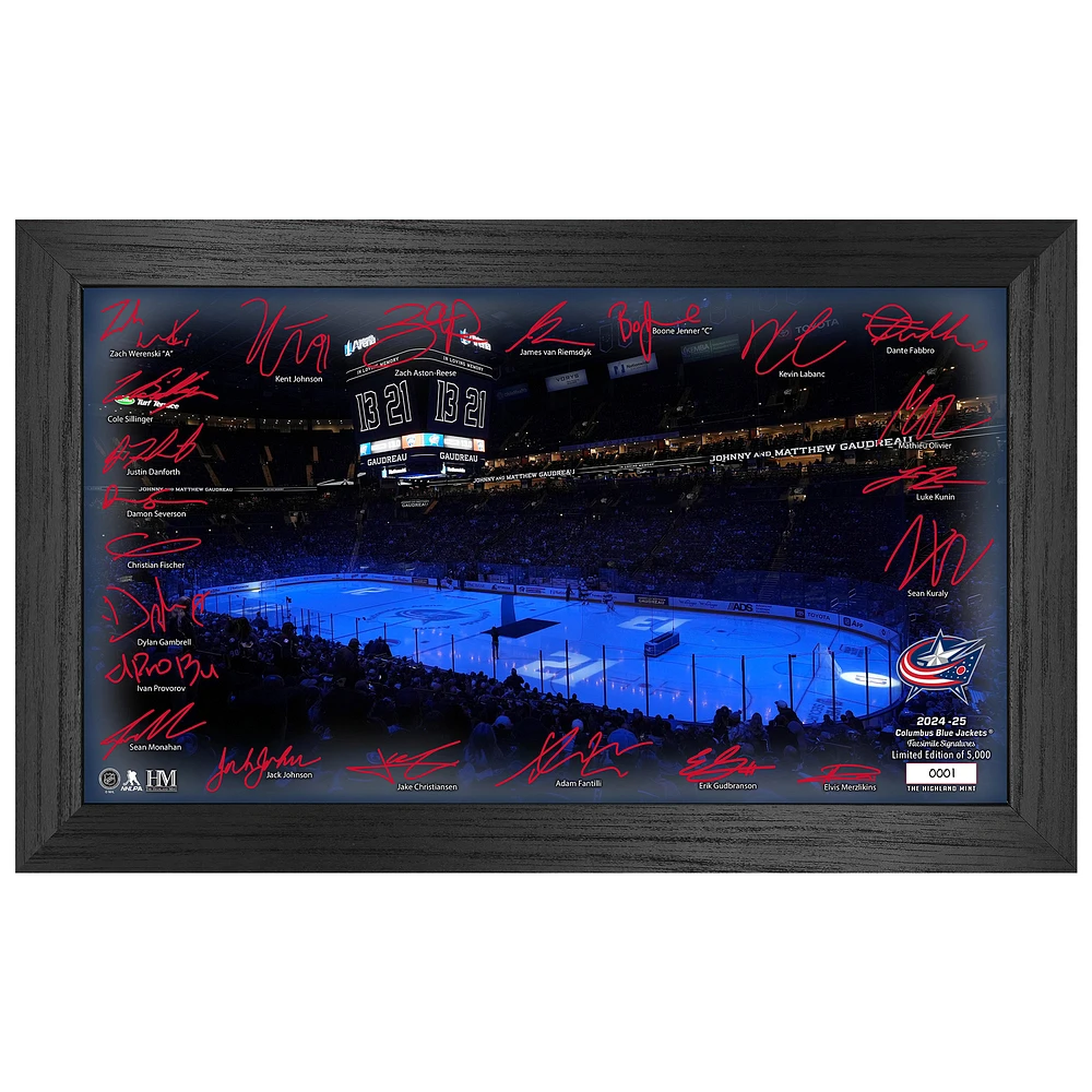 Highland Mint Columbus Blue Jackets 2024-2025 Signature Rink Print