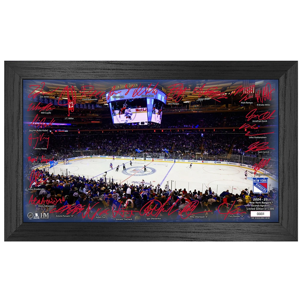Highland Mint New York Rangers 2024-2025 Signature Rink Print