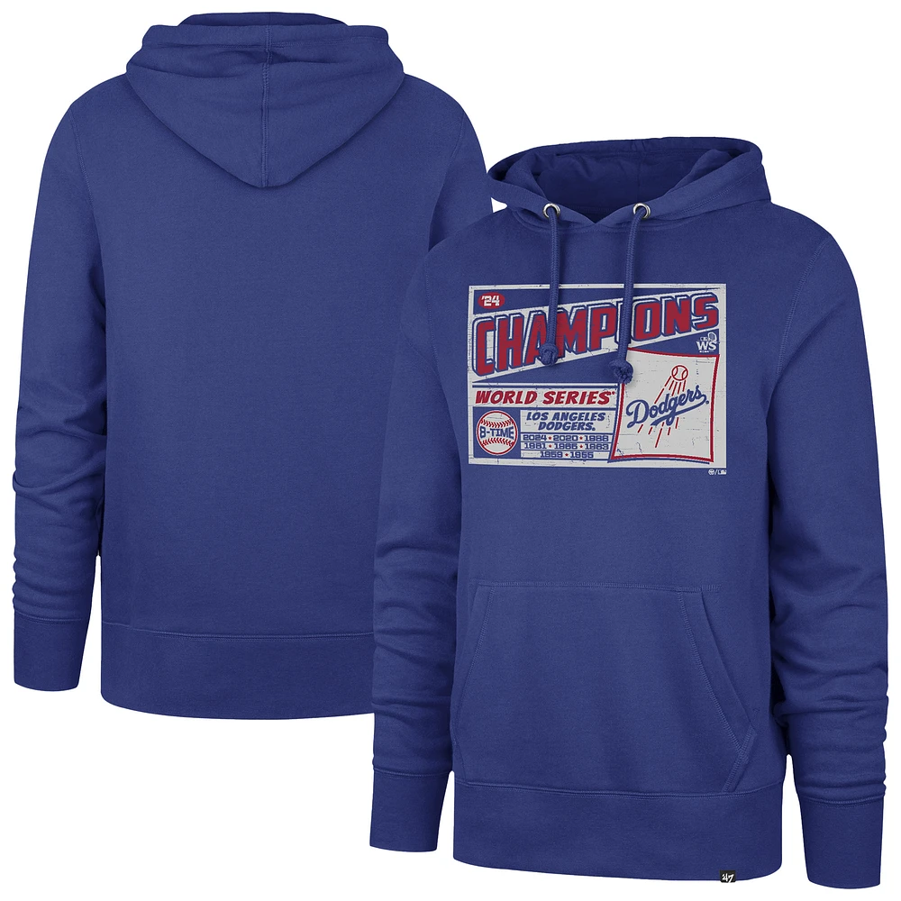 Men's '47 Royal Los Angeles Dodgers 2024 World Series Champions Headline Pullover Hoodie