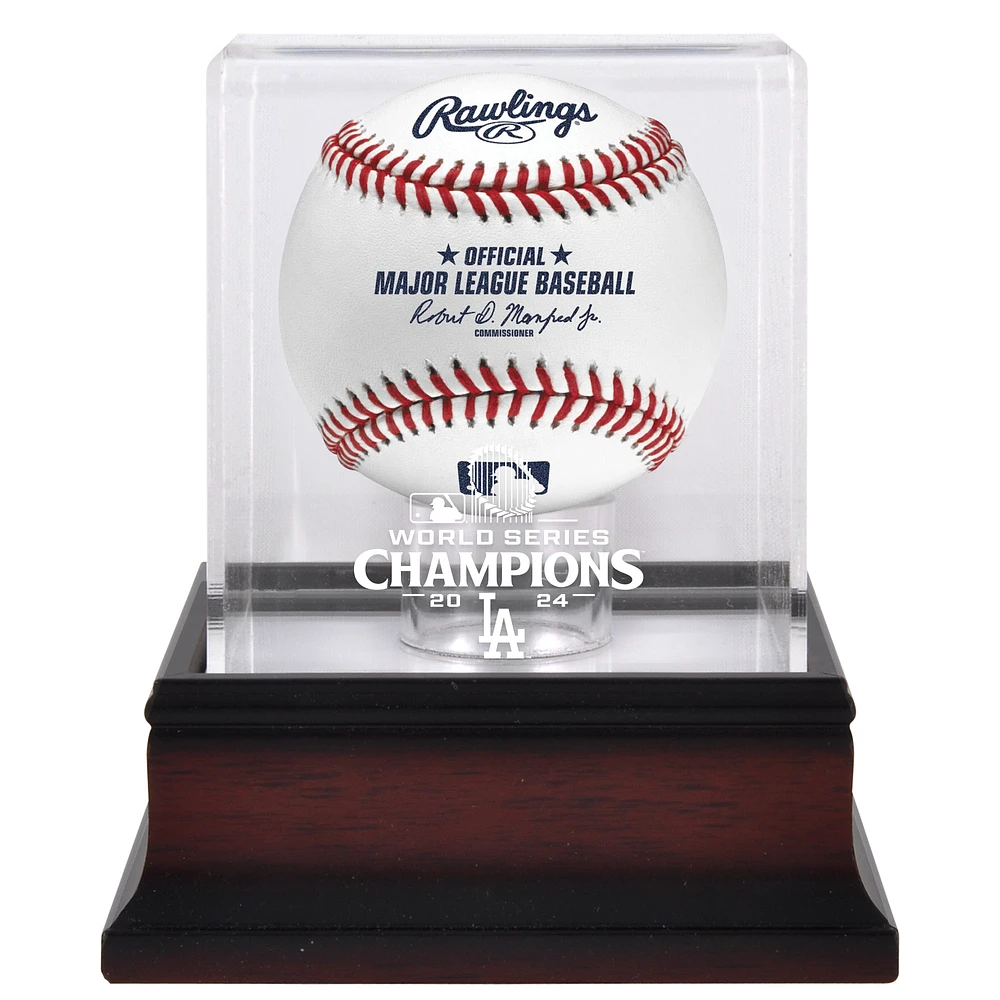 Los Angeles Dodgers 2024 World Series Champions Mahogany Logo Baseball Display Case