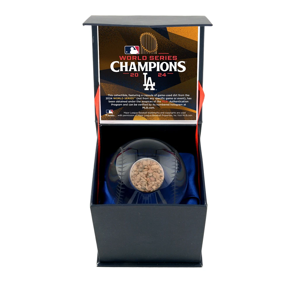 Los Angeles Dodgers 2024 World Series Champions Crystal Baseball with Game-Used World Series Dirt