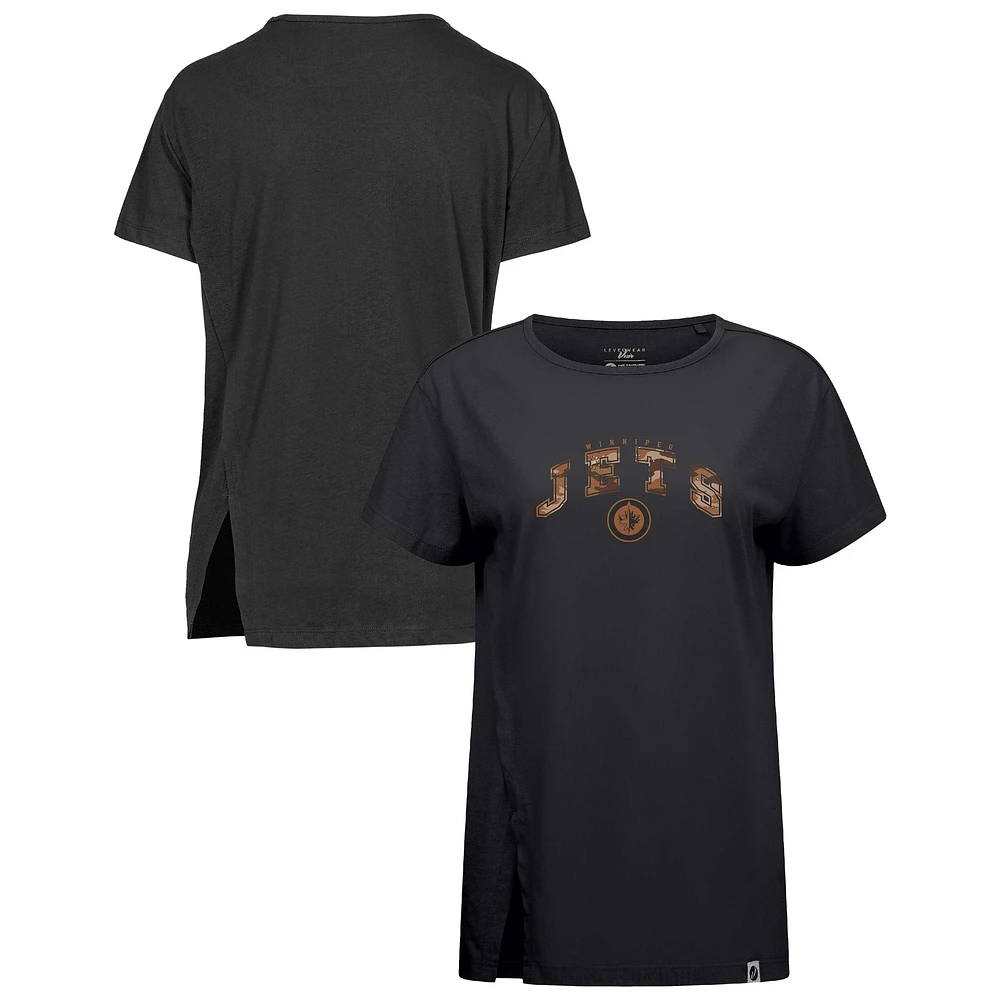 Women's Levelwear Black Winnipeg Jets Desert Camo Influx Decoy T-Shirt