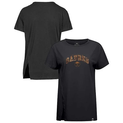 Women's Levelwear Black Buffalo Sabres Desert Camo Influx Decoy T-Shirt