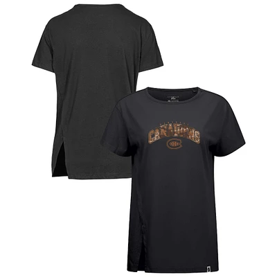 Women's Levelwear Black Montreal Canadiens Desert Camo Influx Decoy T-Shirt