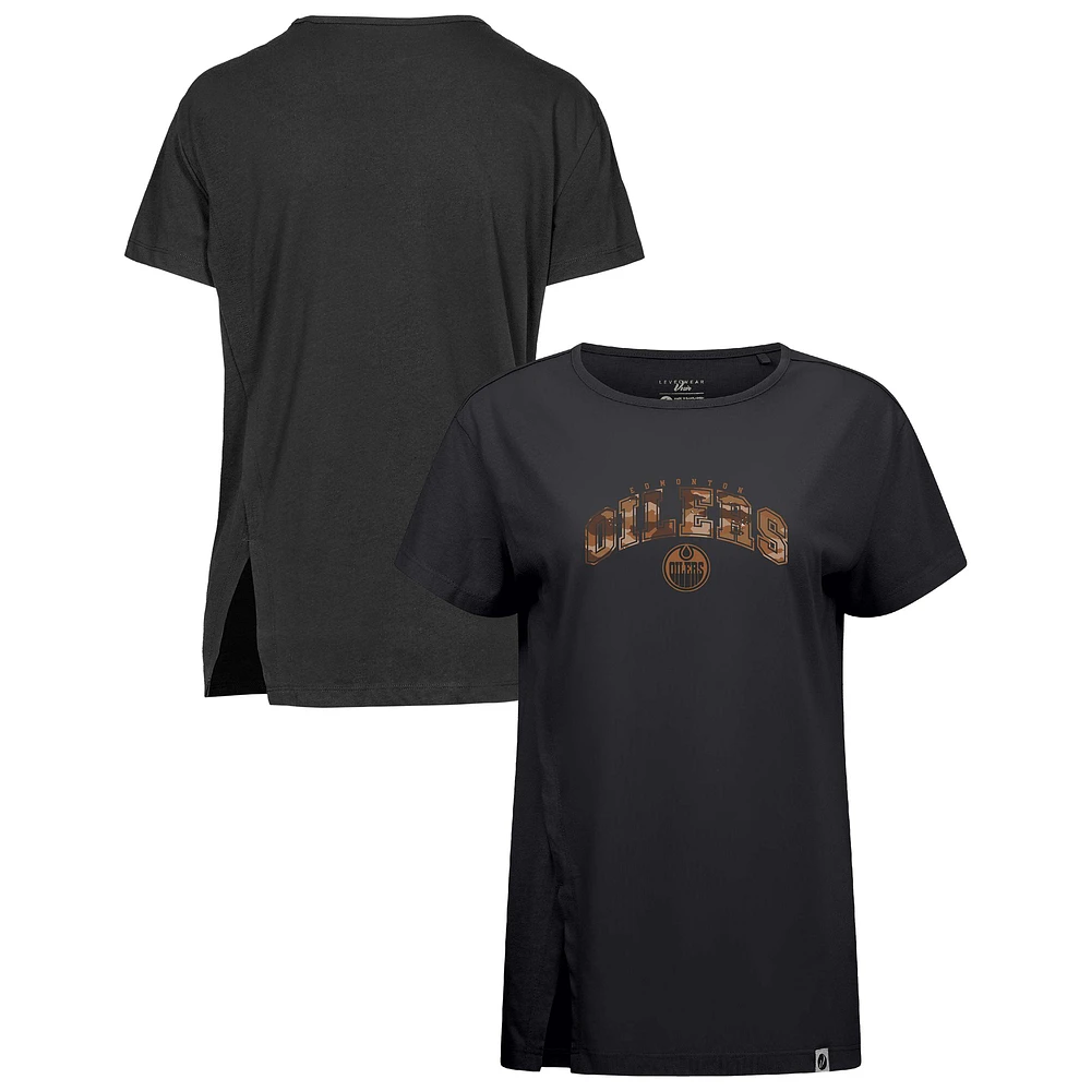 Women's Levelwear Black Edmonton Oilers Desert Camo Influx Decoy T-Shirt