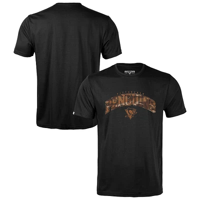 Men's Levelwear Black Pittsburgh Penguins Desert Camo Richmond Decoy T-Shirt
