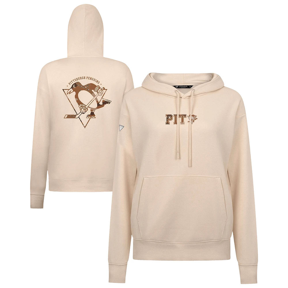 Women's Levelwear Khaki Pittsburgh Penguins Desert Camo Adorn Battalion Pullover Hoodie