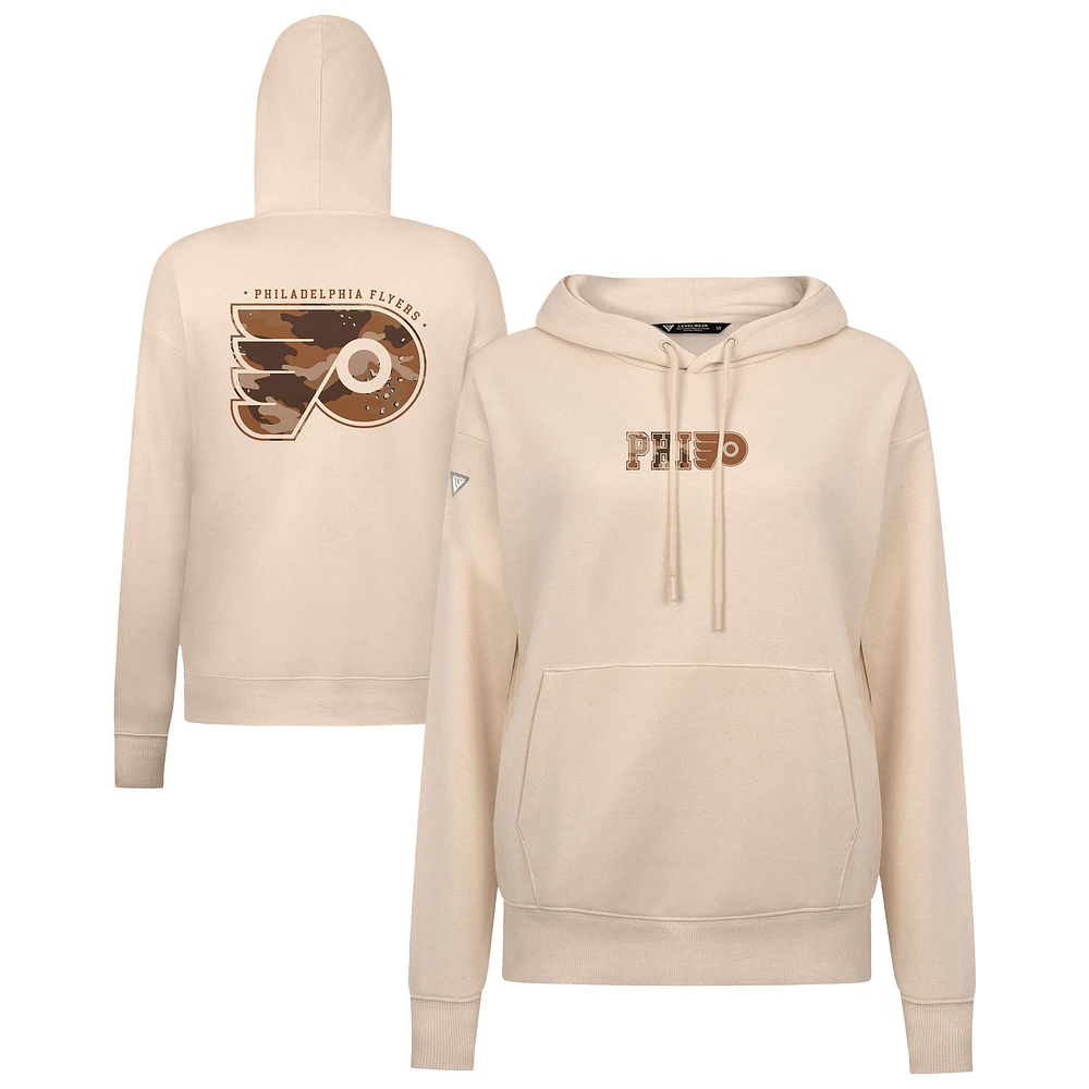 Women's Levelwear Khaki Philadelphia Flyers Desert Camo Adorn Battalion Pullover Hoodie