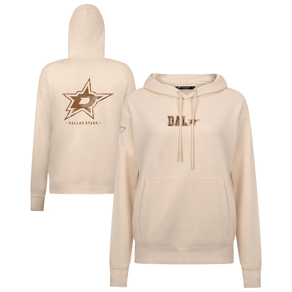 Women's Levelwear Khaki Dallas Stars Desert Camo Adorn Battalion Pullover Hoodie