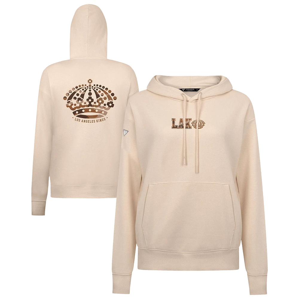 Women's Levelwear Khaki Los Angeles Kings Desert Camo Adorn Battalion Pullover Hoodie