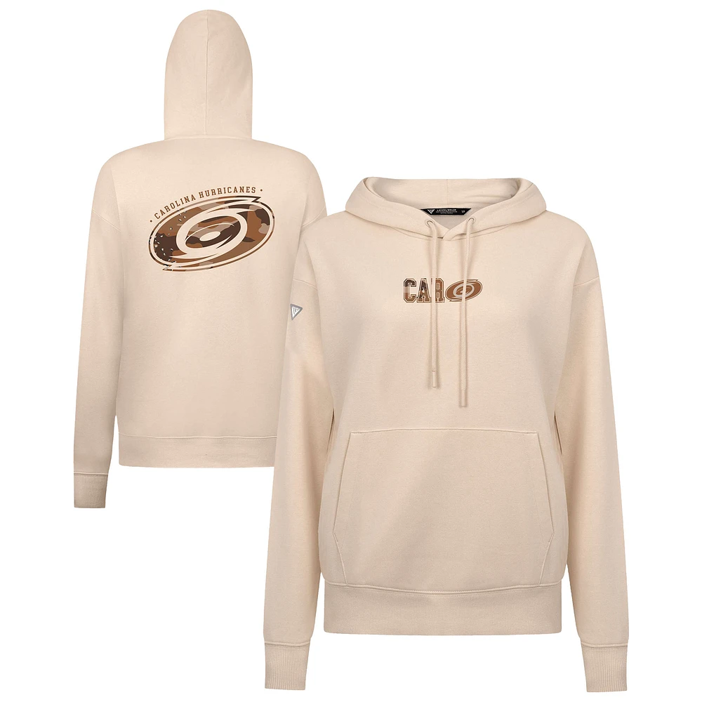 Women's Levelwear Khaki Carolina Hurricanes Desert Camo Adorn Battalion Pullover Hoodie