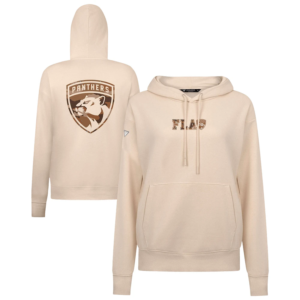 Women's Levelwear Khaki Florida Panthers Desert Camo Adorn Battalion Pullover Hoodie