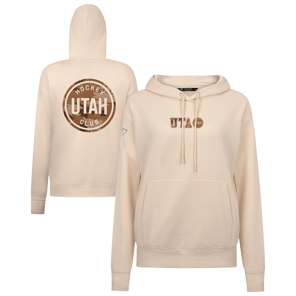 Women's Levelwear Khaki Utah Hockey Club Desert Camo Adorn Battalion Pullover Hoodie
