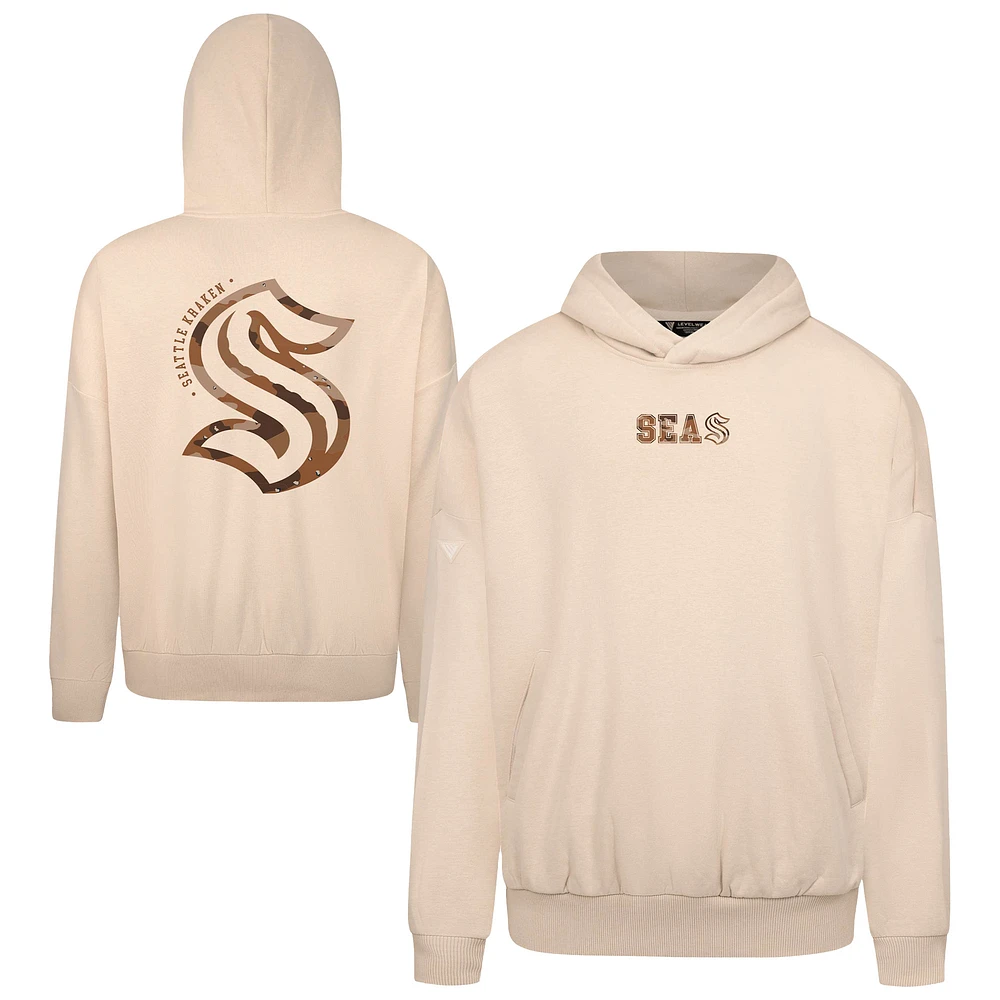 Men's Levelwear Khaki Seattle Kraken Pullover Hoodie
