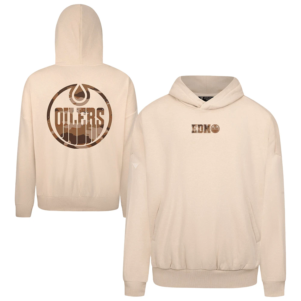 Men's Levelwear Khaki Edmonton Oilers Pullover Hoodie