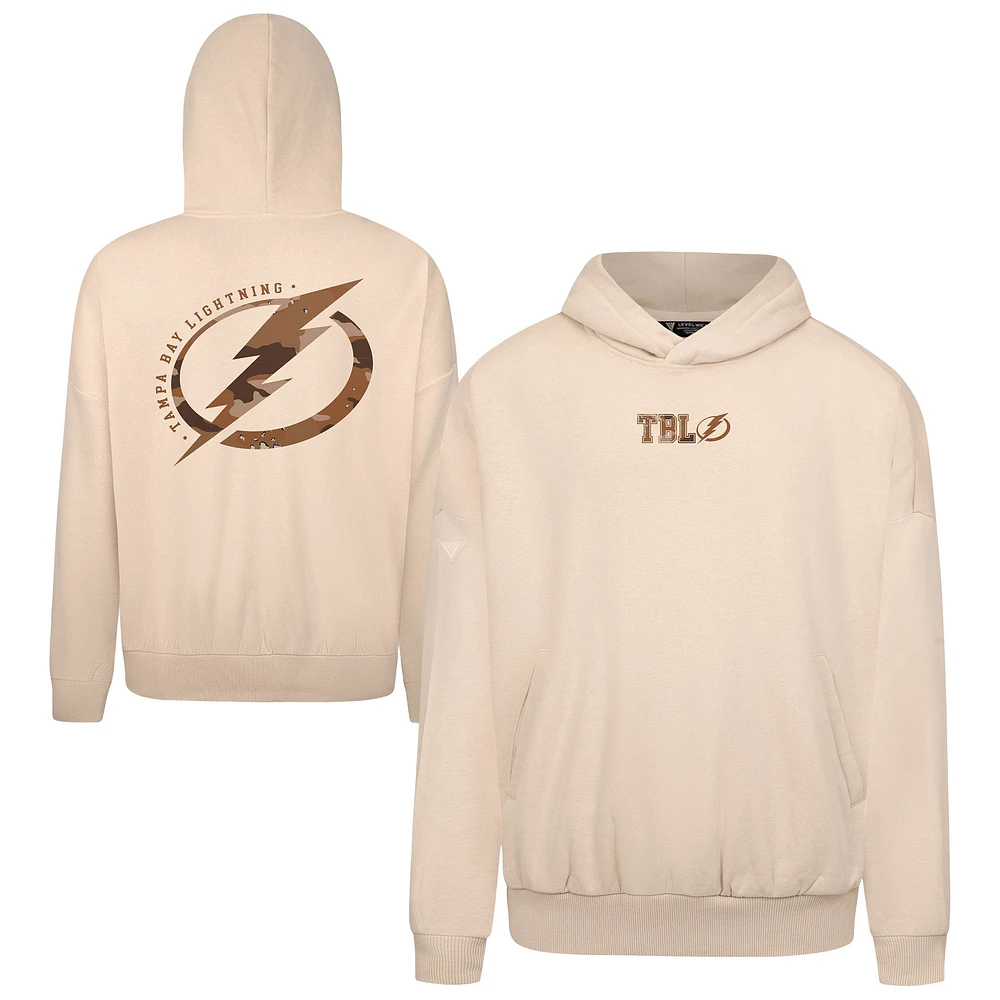 Men's Levelwear Khaki Tampa Bay Lightning Pullover Hoodie
