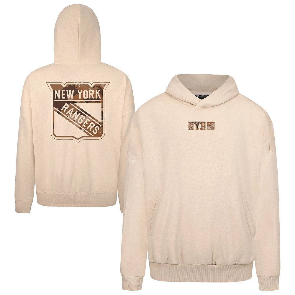 Men's Levelwear Khaki New York Rangers Pullover Hoodie