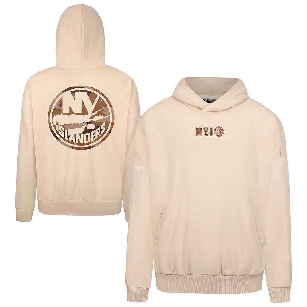Men's Levelwear Khaki New York Islanders Pullover Hoodie