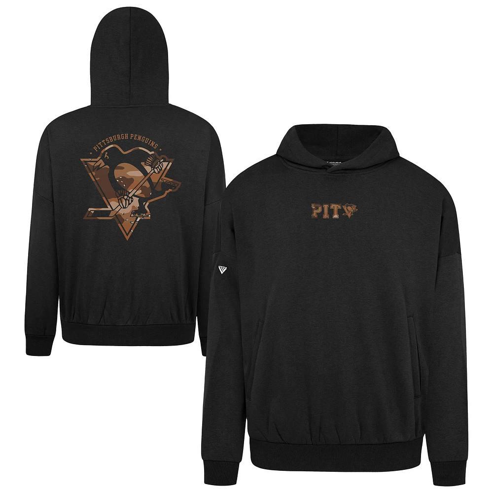 Men's Levelwear Black Pittsburgh Penguins Pullover Hoodie