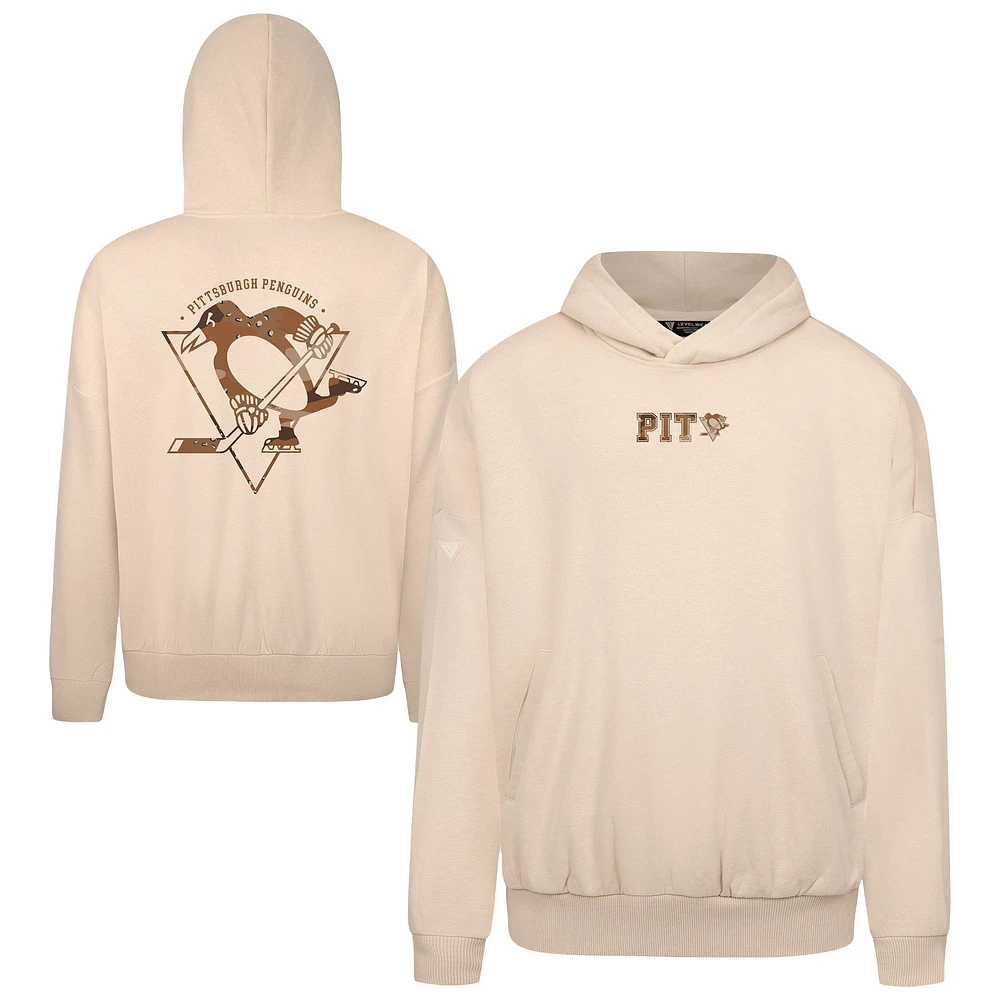Men's Levelwear Khaki Pittsburgh Penguins Pullover Hoodie