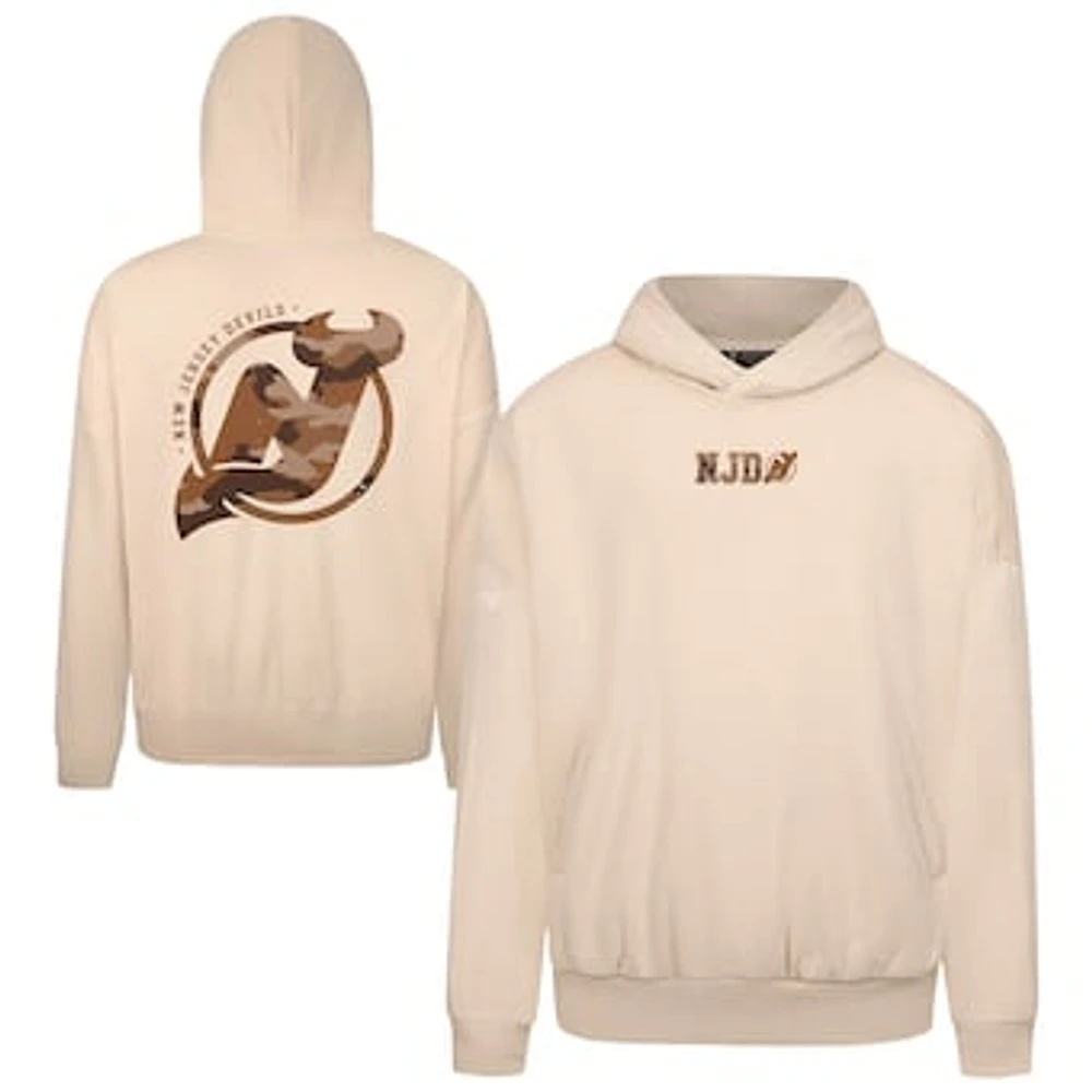 Men's Levelwear Khaki New Jersey Devils Pullover Hoodie