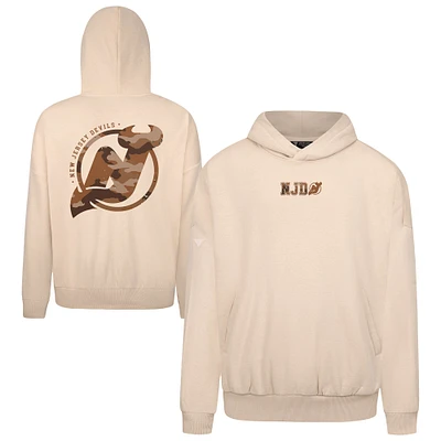 Men's Levelwear Khaki New Jersey Devils Pullover Hoodie