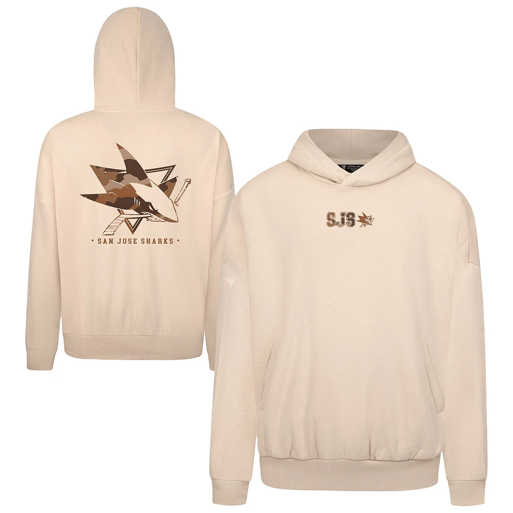 Men's Levelwear Khaki San Jose Sharks Pullover Hoodie