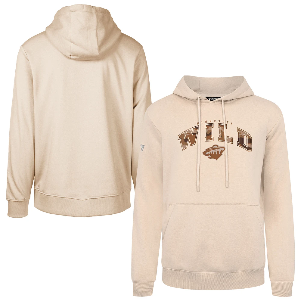 Men's Levelwear Khaki Minnesota Wild Pullover Hoodie