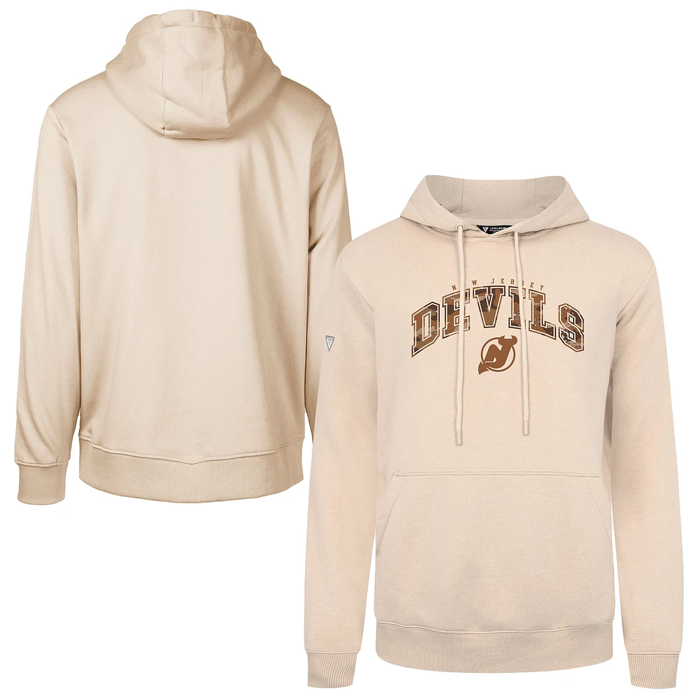 Men's Levelwear Khaki New Jersey Devils Pullover Hoodie