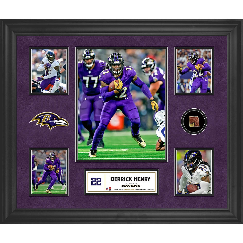 Derrick Henry Baltimore Ravens 20" x 24" Five-Photo Collage with a with a Piece of Game-Used Football