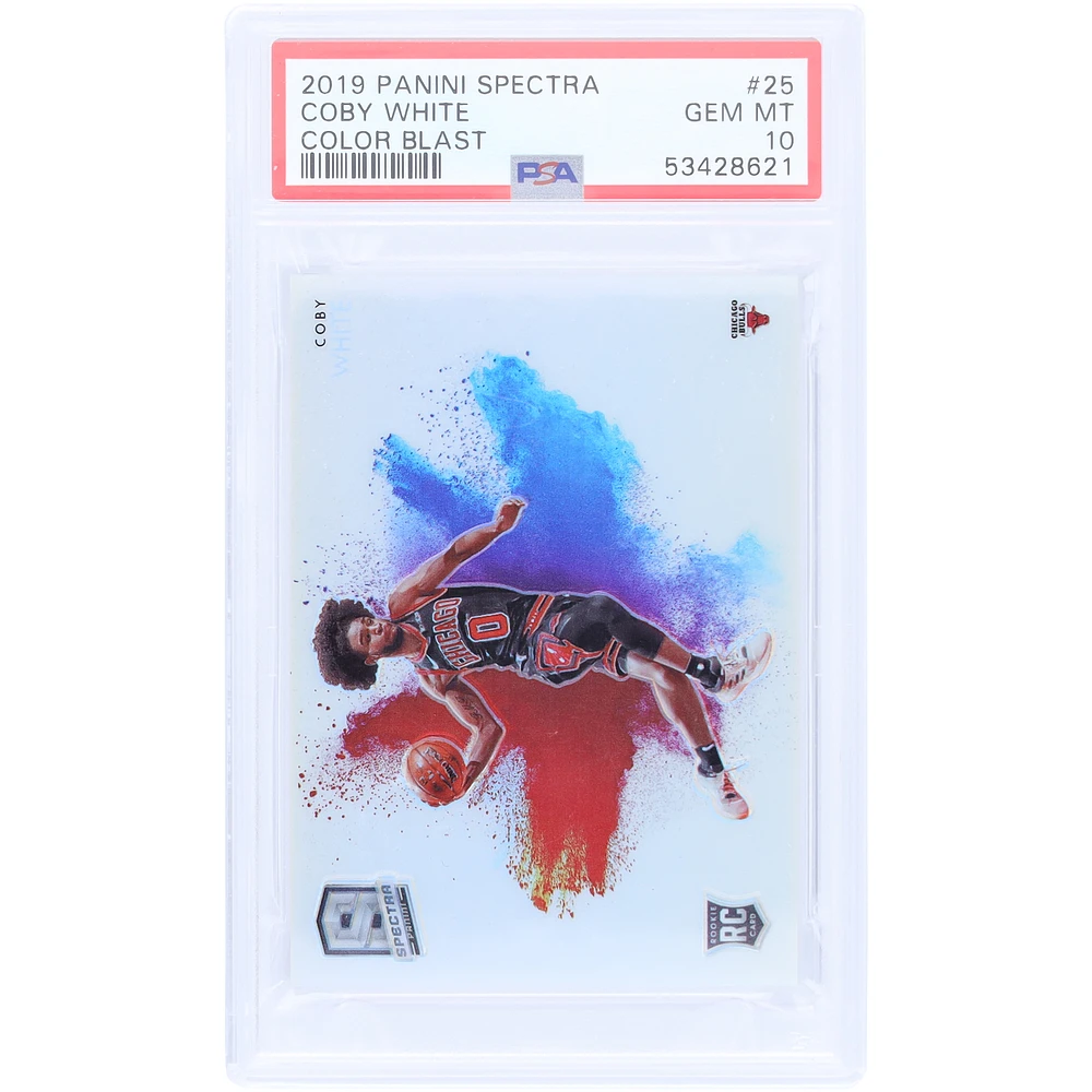 Coby White Chicago Bulls 2019-20 Panini Spectra Color Blast #25 PSA Authenticated 10 Rookie Card