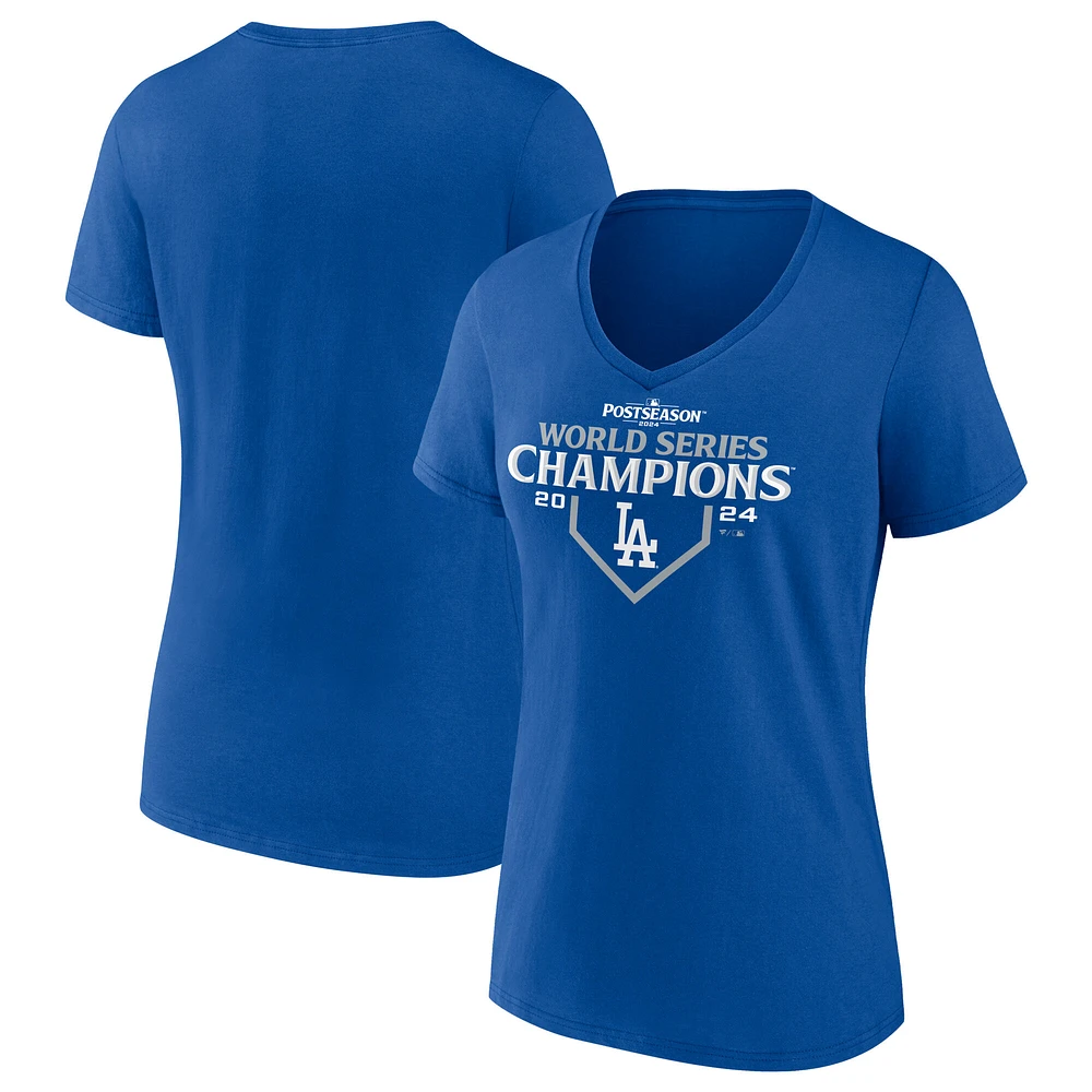 Women's Fanatics Royal Los Angeles Dodgers 2024 World Series Champions Plus Size Logo T-Shirt