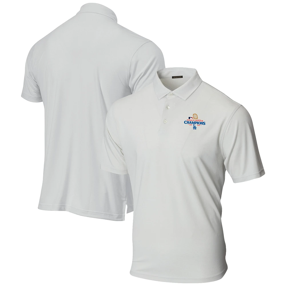 Men's White Los Angeles Dodgers 2024 World Series Champions Butter Stripe Polo